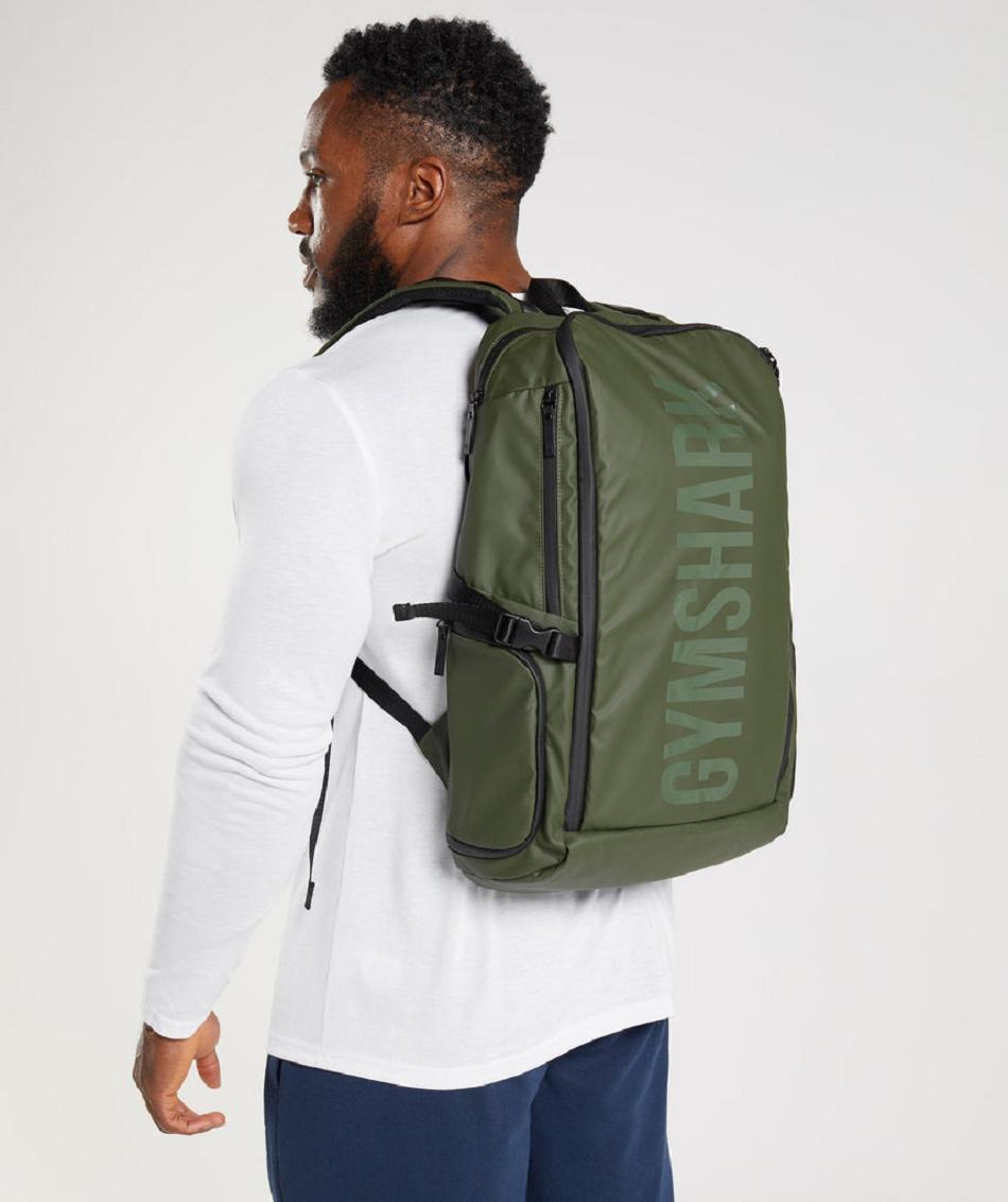 Gymshark X-Series 0.3 Backpack Accessories Torbe Maslinasto Zelene | HR 2144SGL